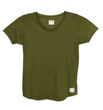 Load image into Gallery viewer, (Sold Out) Supima® Casually Cool Raw Hem Tee, Olive Tree